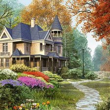 Схема вышивки «Коттедж»