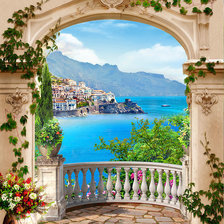 Схема вышивки «Город у моря»