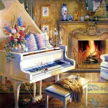 Схема вышивки «Белый рояль»