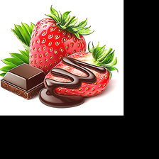 Схема вышивки «Серия "Десерт".  Клубника в шоколаде»
