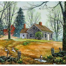 Схема вышивки «Весенний пейзаж»