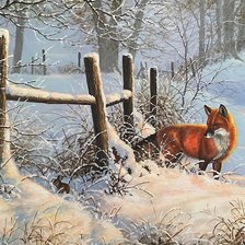 Схема вышивки «лиса и заяц»