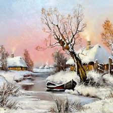 Схема вышивки «Вечереет. По картине Яр.Чижевского»