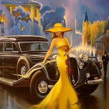 Схема вышивки «Жёлтая мелодия ночи. По картине Яр. Чижевского»