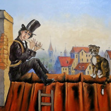 Схема вышивки «Влюблённый трубочист. По картине Яр. Чижевского»