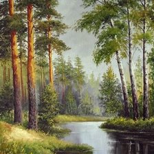 Схема вышивки «лесная речка»