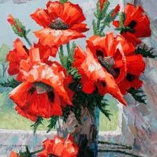 Схема вышивки «огромные маки»