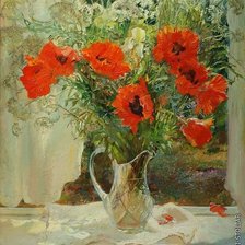 Схема вышивки «маки»