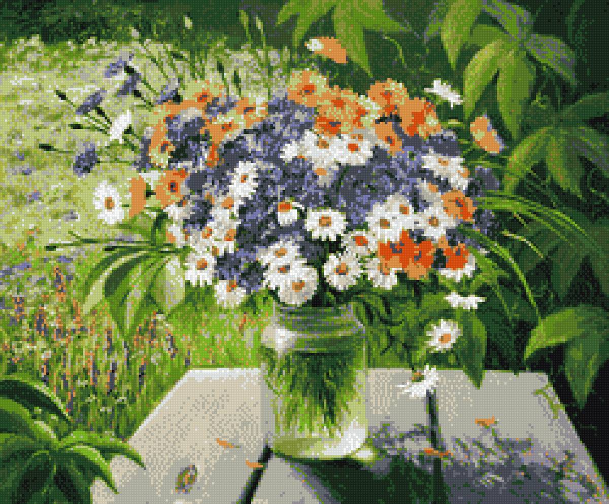 дачный букет - букет, цветы, ромашки - предпросмотр