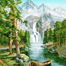 Схема вышивки «Горный пейзаж»