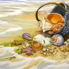 Схема вышивки «Корзина с ракушками»