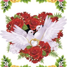 Схема вышивки «Голуби»