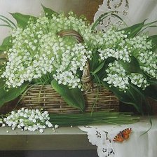 Схема вышивки «ландыши»