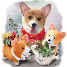 Схема вышивки «Собачка»