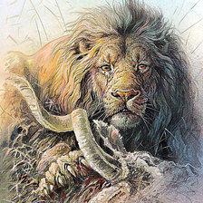 Схема вышивки «Лев.»