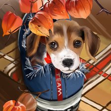 Схема вышивки «Щенок»