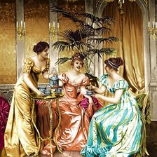 Схема вышивки «TOMANDO EL TE»