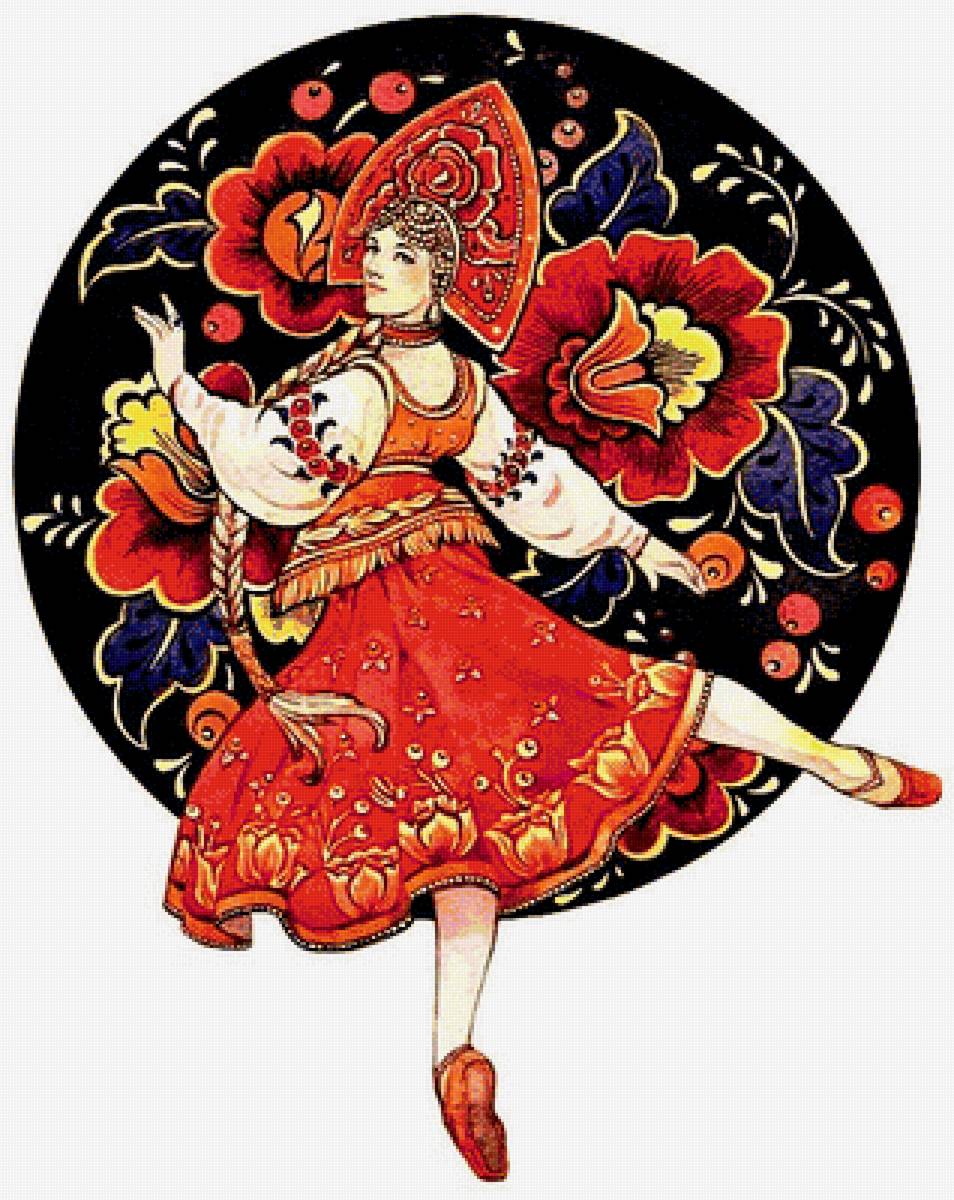 №1883682 - полхов-майданская роспись, девушка, балет - предпросмотр