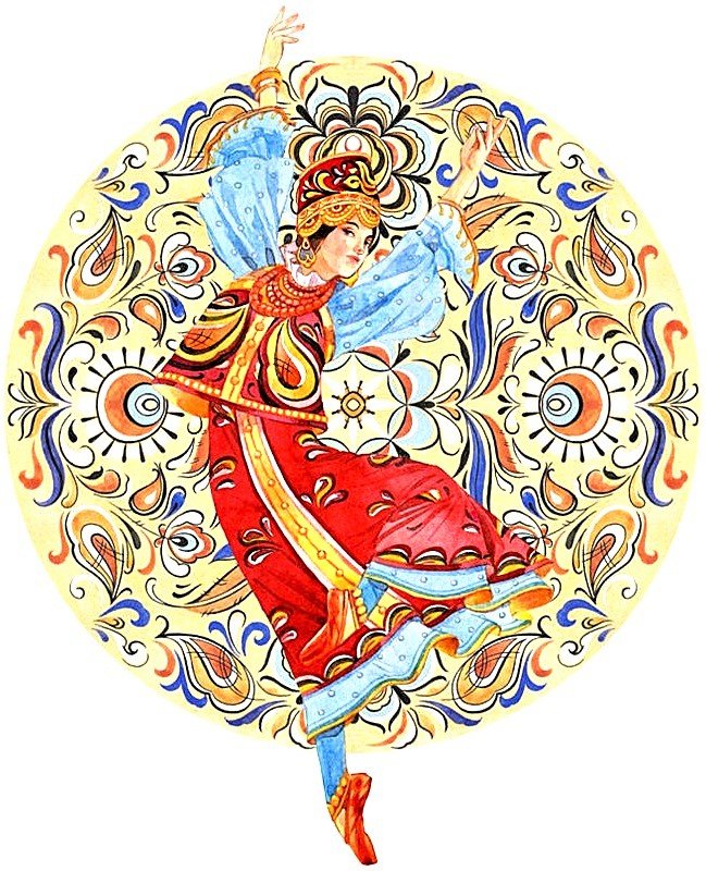 №1883726 - балет, шенкурская роспись, девушка - оригинал