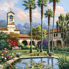 Схема вышивки «Дворик с бассейном»