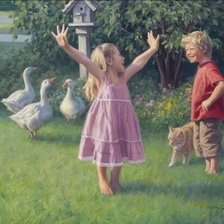 Схема вышивки «детки у бабушки с дедушкой»