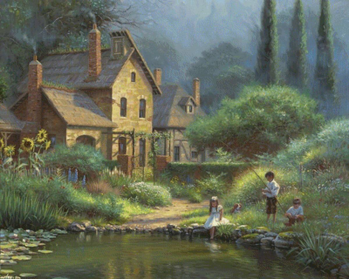 Дети у пруда 2 - предпросмотр