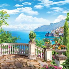 Схема вышивки «Город у моря»