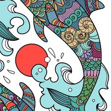 Схема вышивки «Дельфин»