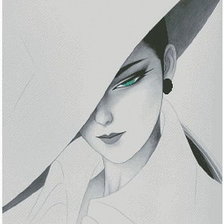 Схема вышивки «Девушка-загадка»