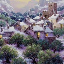 Схема вышивки «Пейзаж Испании»