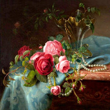 Схема вышивки «Розы и жемчуг»