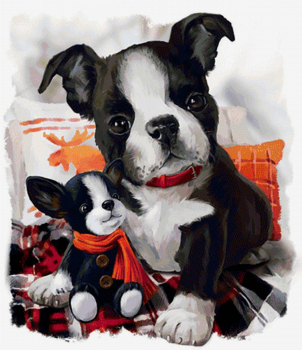 Собачка - игрушка, рисунок, питомец, животные, друг, собачка, собака - предпросмотр