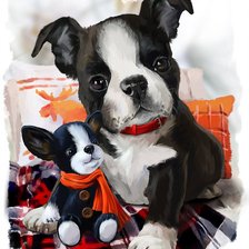 Схема вышивки «Собачка»