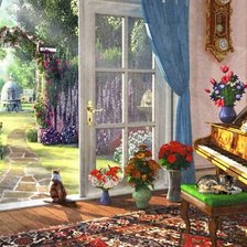 Схема вышивки «У рояля»