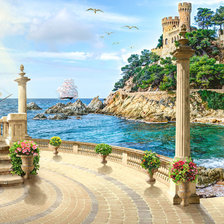 Схема вышивки «Замок у моря»