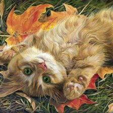 Схема вышивки «Котик»