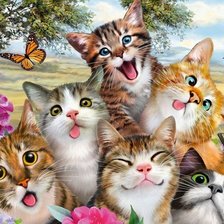 Схема вышивки «Коты»