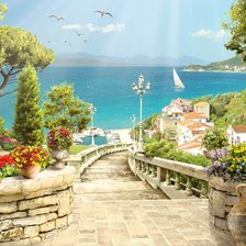 Схема вышивки «Город у моря»