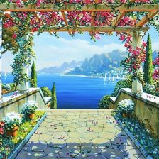 Схема вышивки «Вид на море»