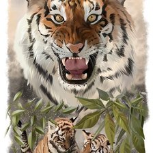 Схема вышивки «Тигры»