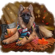 Схема вышивки «Пёс»