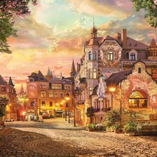 Схема вышивки «Старый город»