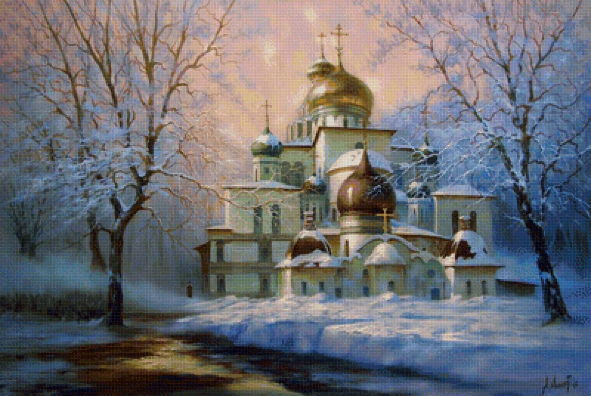 Воскресенский собор Новоиерусалимского монастыря - зима, собор - предпросмотр