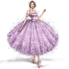 Схема вышивки «Dama in viola»