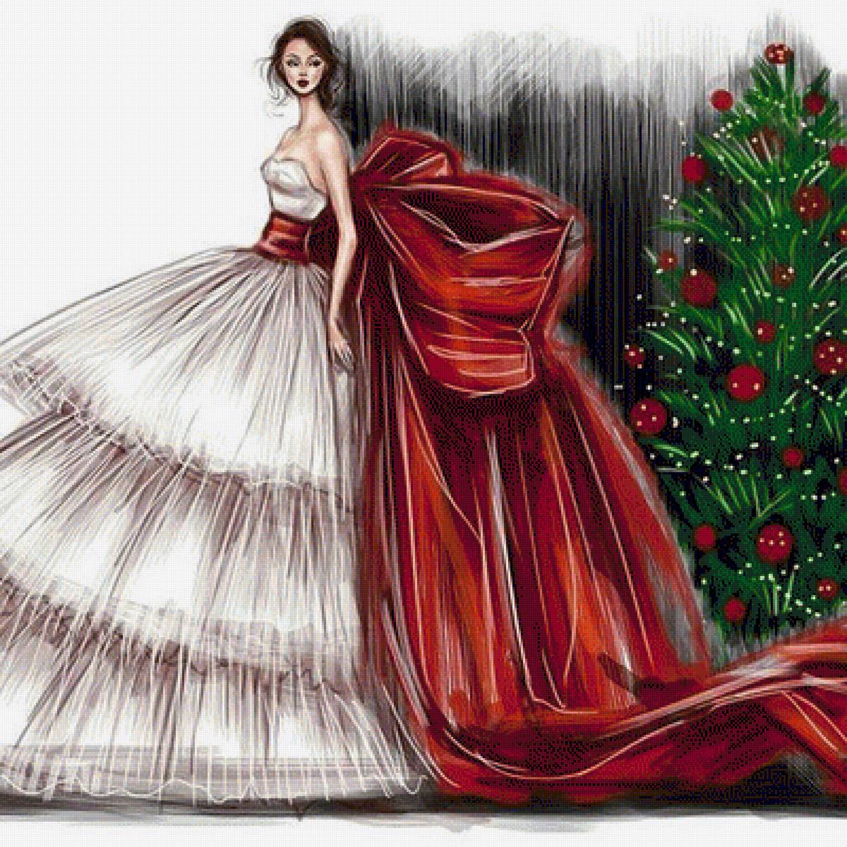 Dama Natale 2 - donna, rosso, dama, natale - предпросмотр