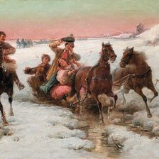 Схема вышивки «свадьба, кони»