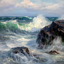 Схема вышивки «море»