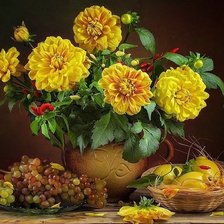 Схема вышивки «Жёлтые георгины»