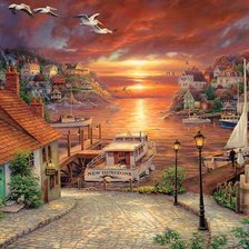 Схема вышивки «Город у моря»