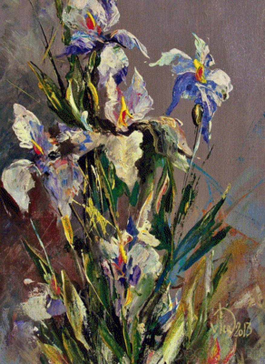 цветы в вазе - ирисы, цветы - предпросмотр